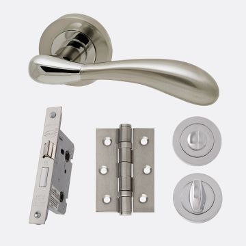 LPD Venus Privacy Essential Range Chrome & Nickel Door Handle 208 x 214