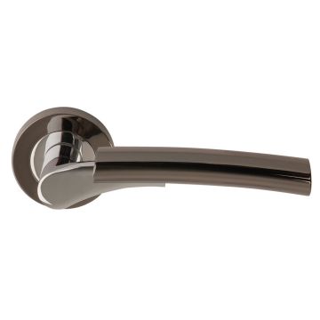 PCP/BLK Nickel Ultimo Lever on Round Rose Passage Set - Boxed