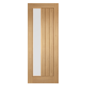 Oak Mexicano Offset with Frosted Glass Pre-Finished Doors